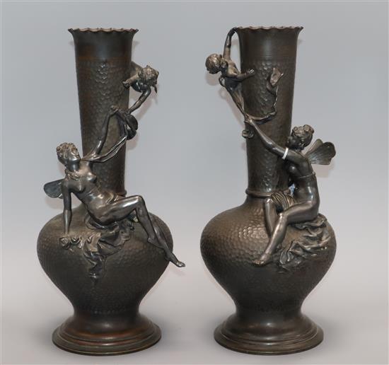 A pair of WMF vases height 37cm